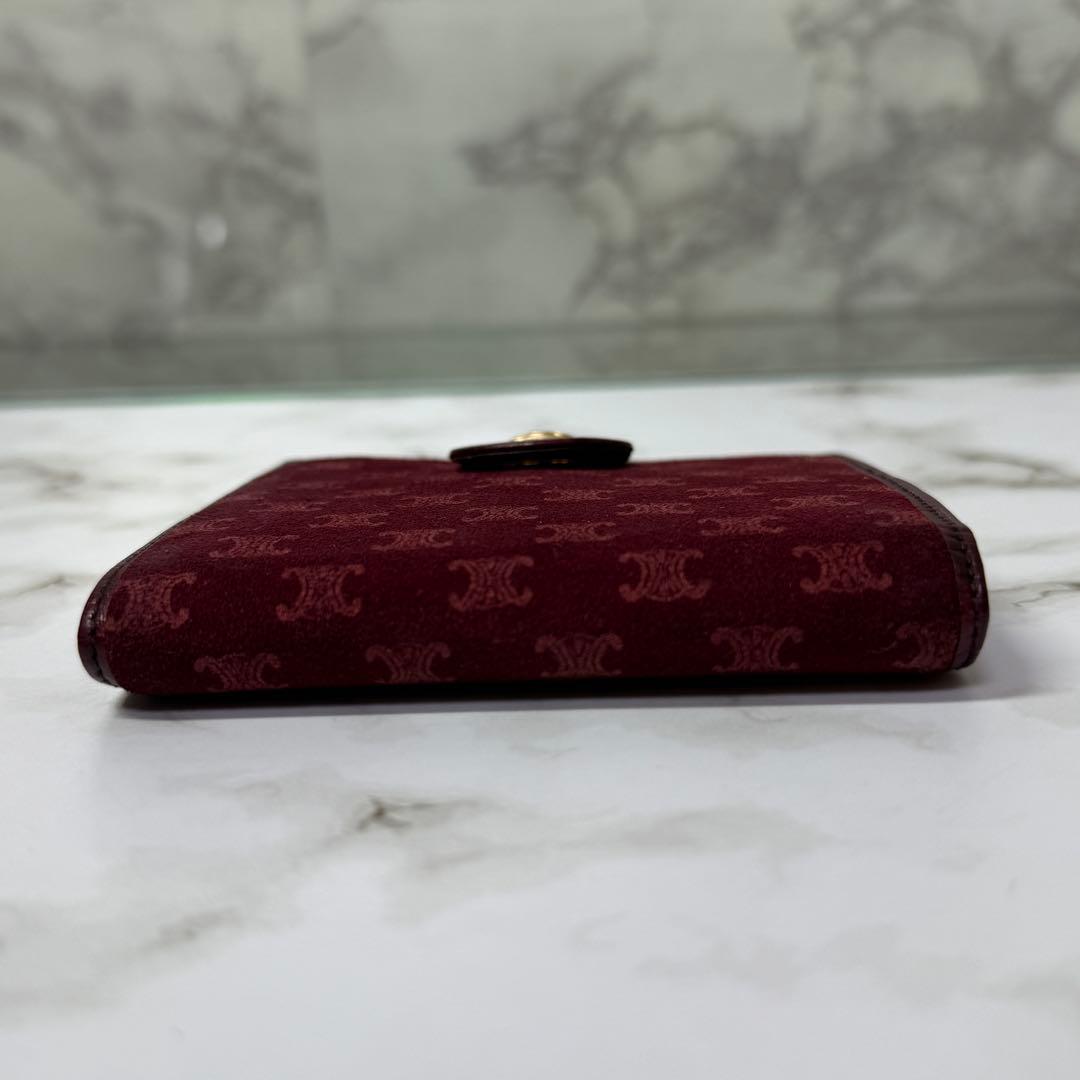 90s CELINE セリーヌ 二つ折り財布 スウェード マカダム コンパクト