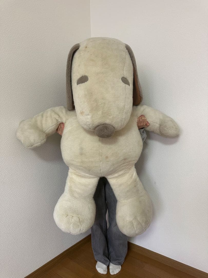 スヌーピー　ぬいぐるみ 特大　カフェオレ色　かわいい