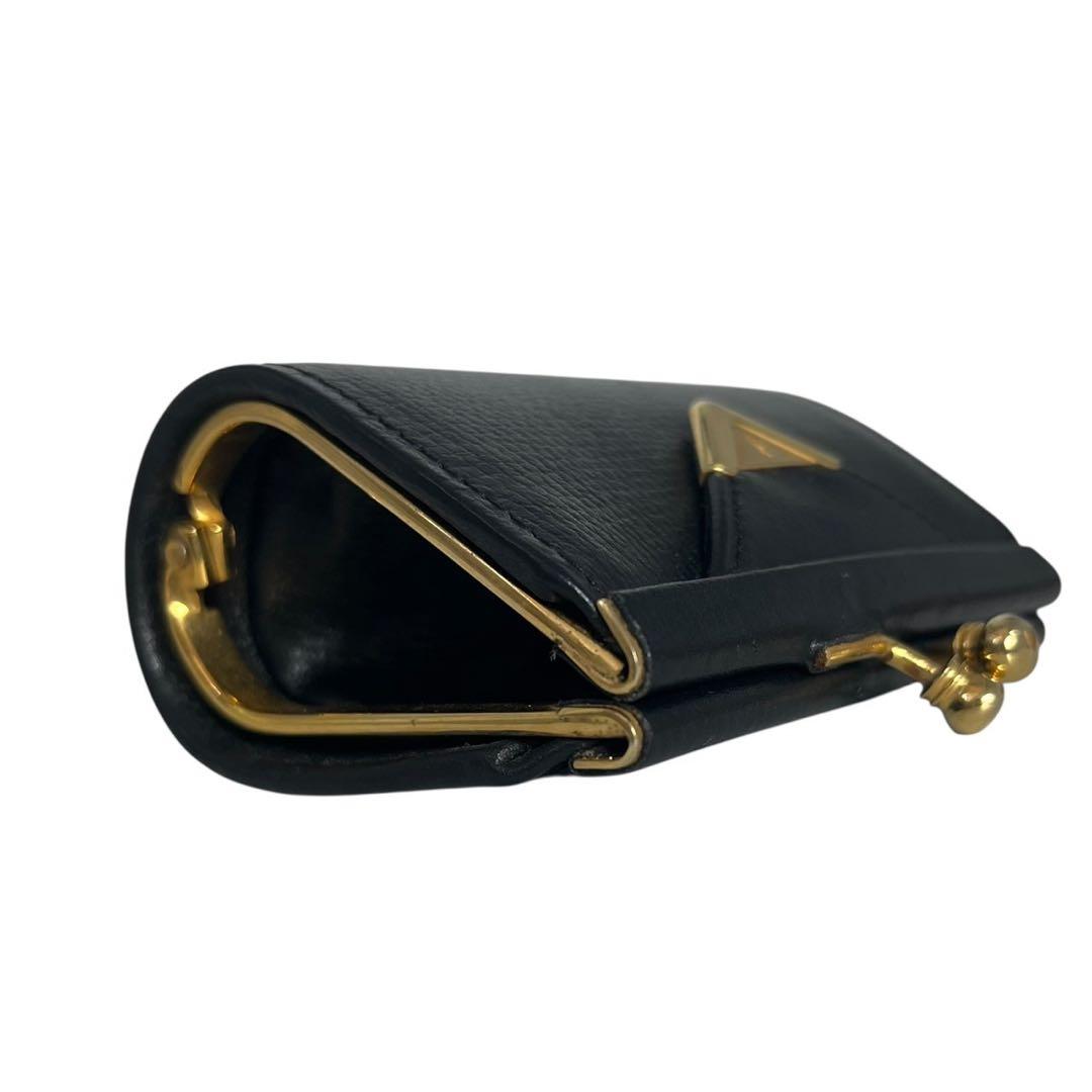希少✨サンローラン ケース がま口 ヴィンテージ YSL ロゴ ブラック