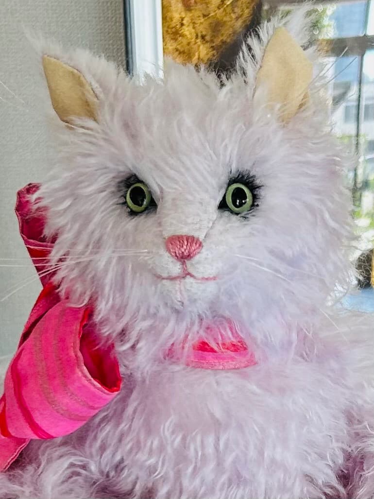 作家ベアねこちゃん ぬいぐるみ テディベア ハンドメイド アーティストベア
