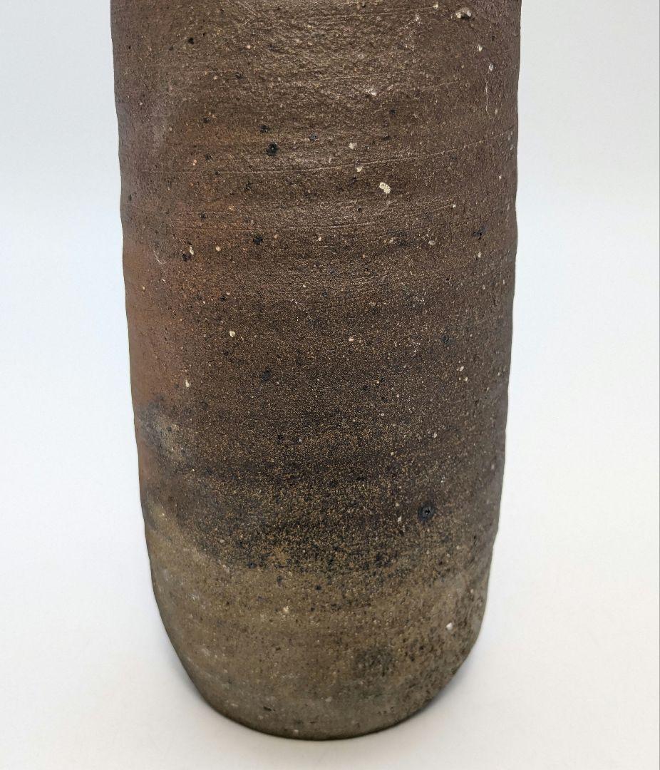 岡山県重要無形文化財 伊勢崎満 備前焼 花生 共箱合布 花入 花瓶 花器