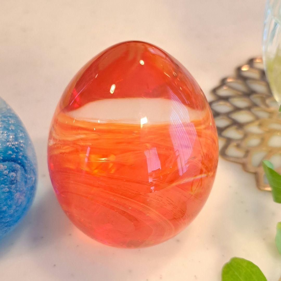 レア】雪の華【劇中登場】 ガラス玉ペーパーウエイト ブルー オレンジ