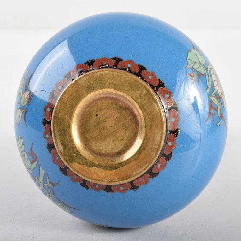 中国 古七宝琺瑯彩 花鳥文瓶 時代箱付 U R4899 - メルカリ