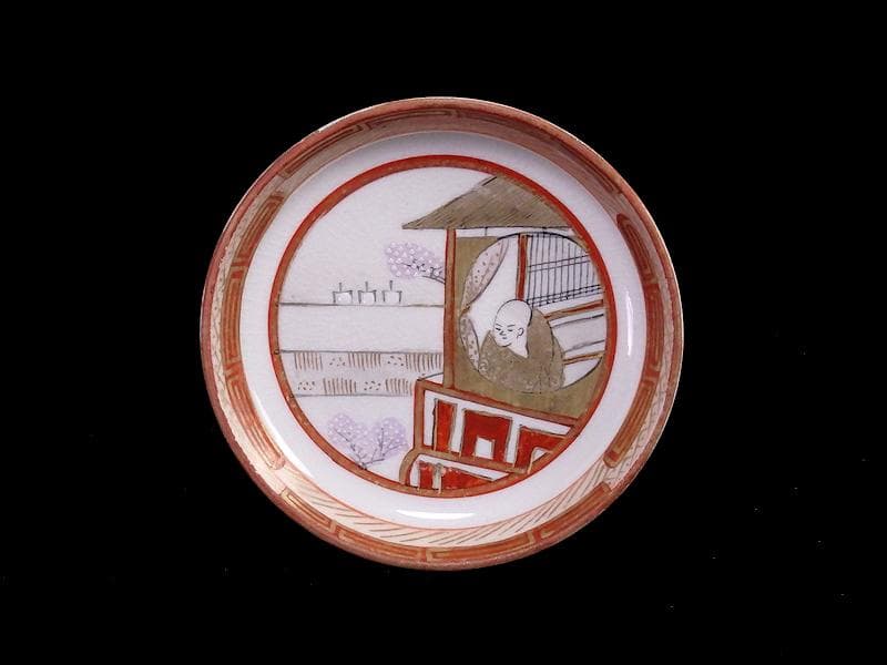 九谷 赤絵 桜花に人物図 豆皿 5客 D879AS-fazb - メルカリ