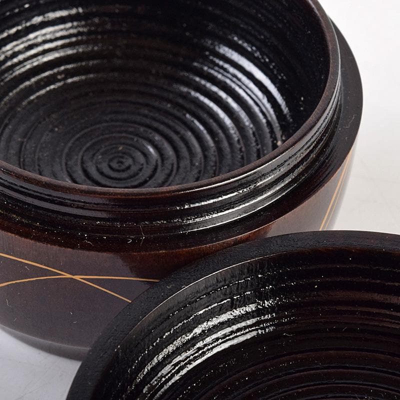 茶道具 山中塗 中村宗悦作 桜材 神代塗 稲穂雀蒔絵 丸香合 共箱 VR8978