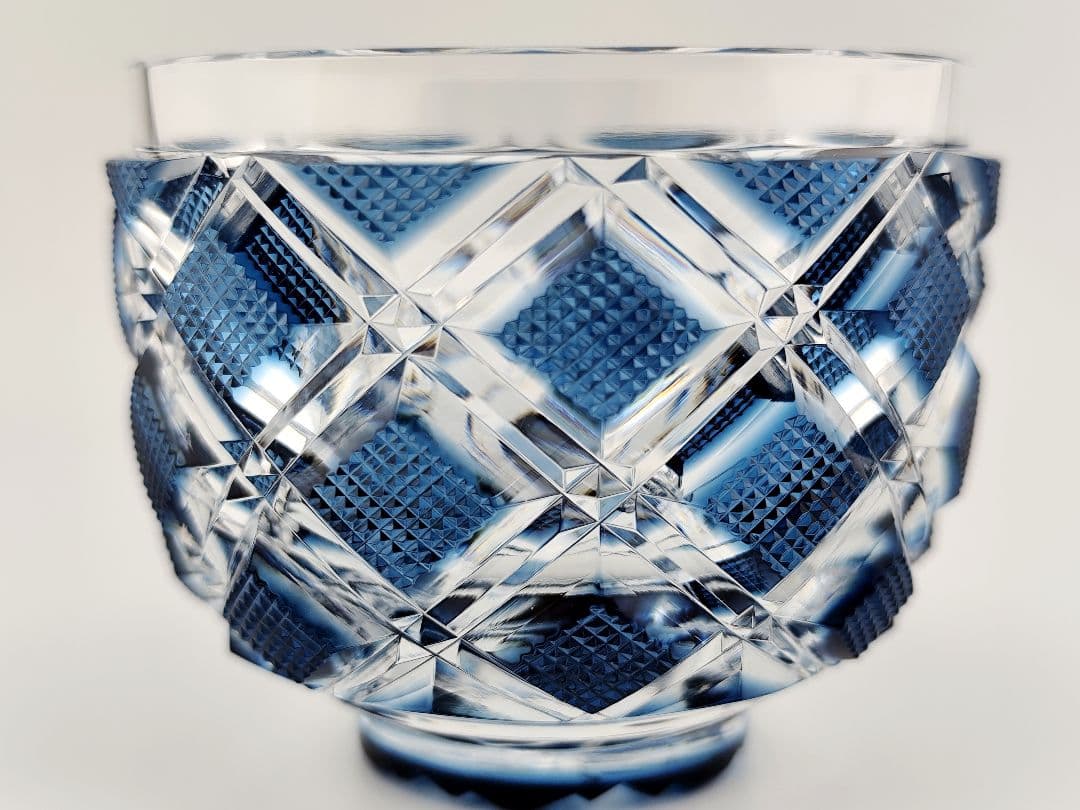 超希少品☆復刻 薩摩切子 碗 松浦正行 美品 完品（切子、江戸切子、薩摩切子）