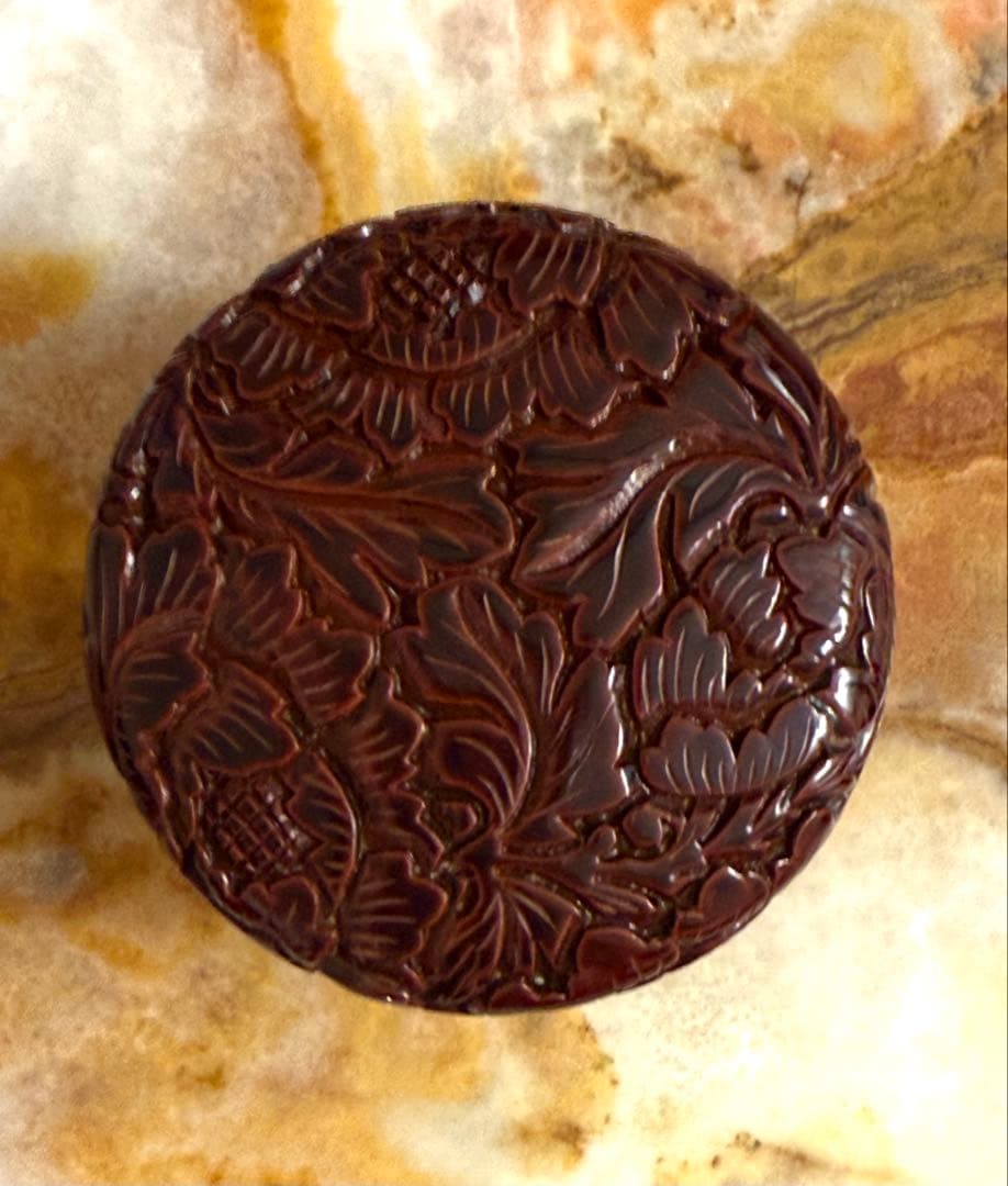 お年玉セール⭐︎美しい牡丹　村上堆朱　漆器 棗茶道具伝統工芸