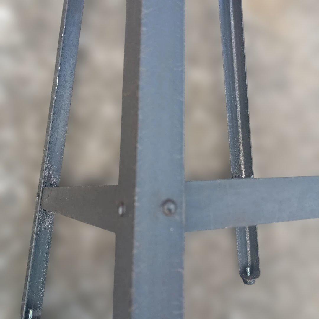 S*y様 5002)円形木製座面のアイアンスツール　ヴィンテージ　インダストリア