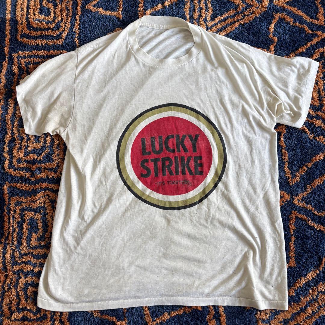 レア LUCKY STRIKE 90s Tシャツ ビンテージ 企業 プロモ XL - メルカリ
