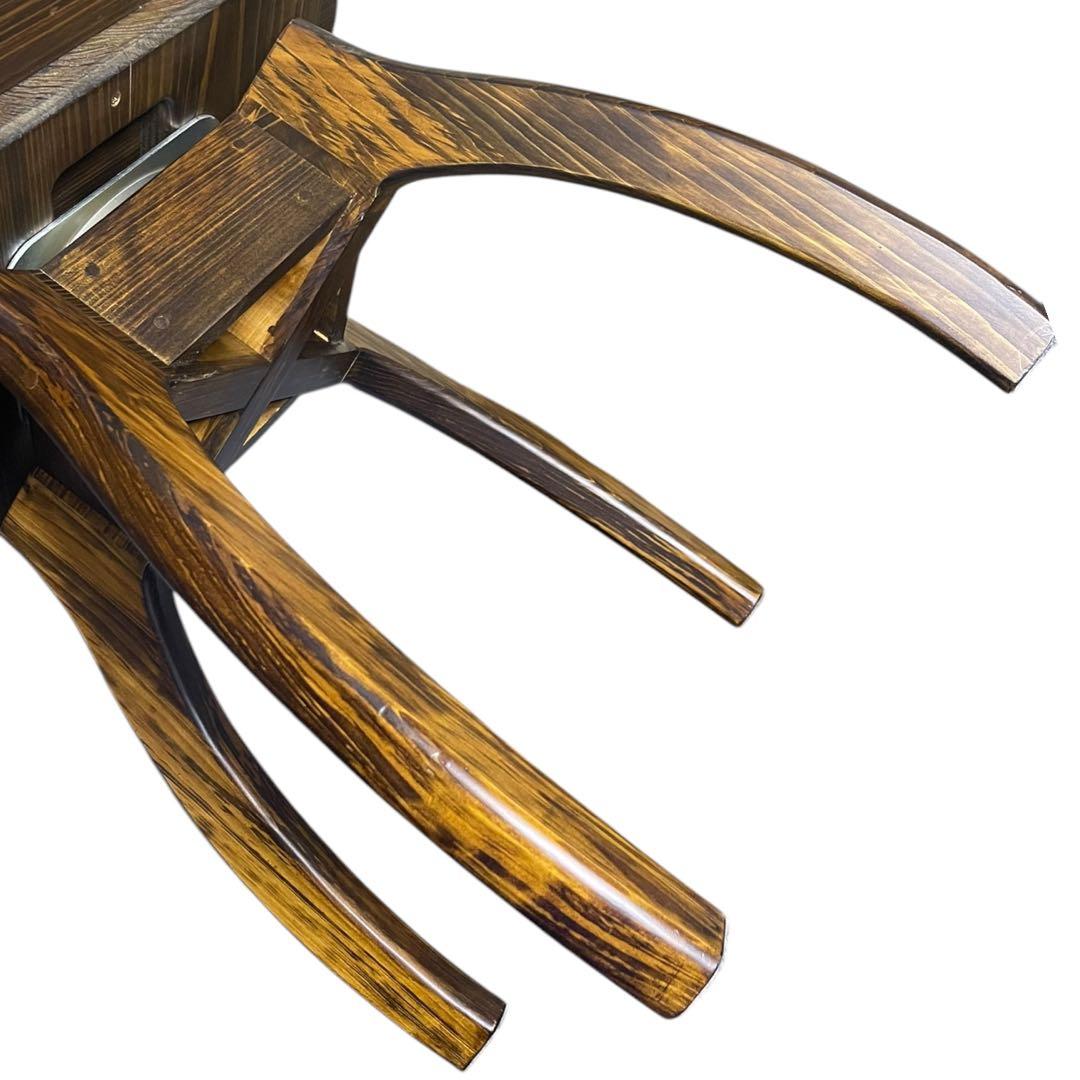 Creema りんりんばち　背付き　高級　手作り　回転　椅子　チェア　木製