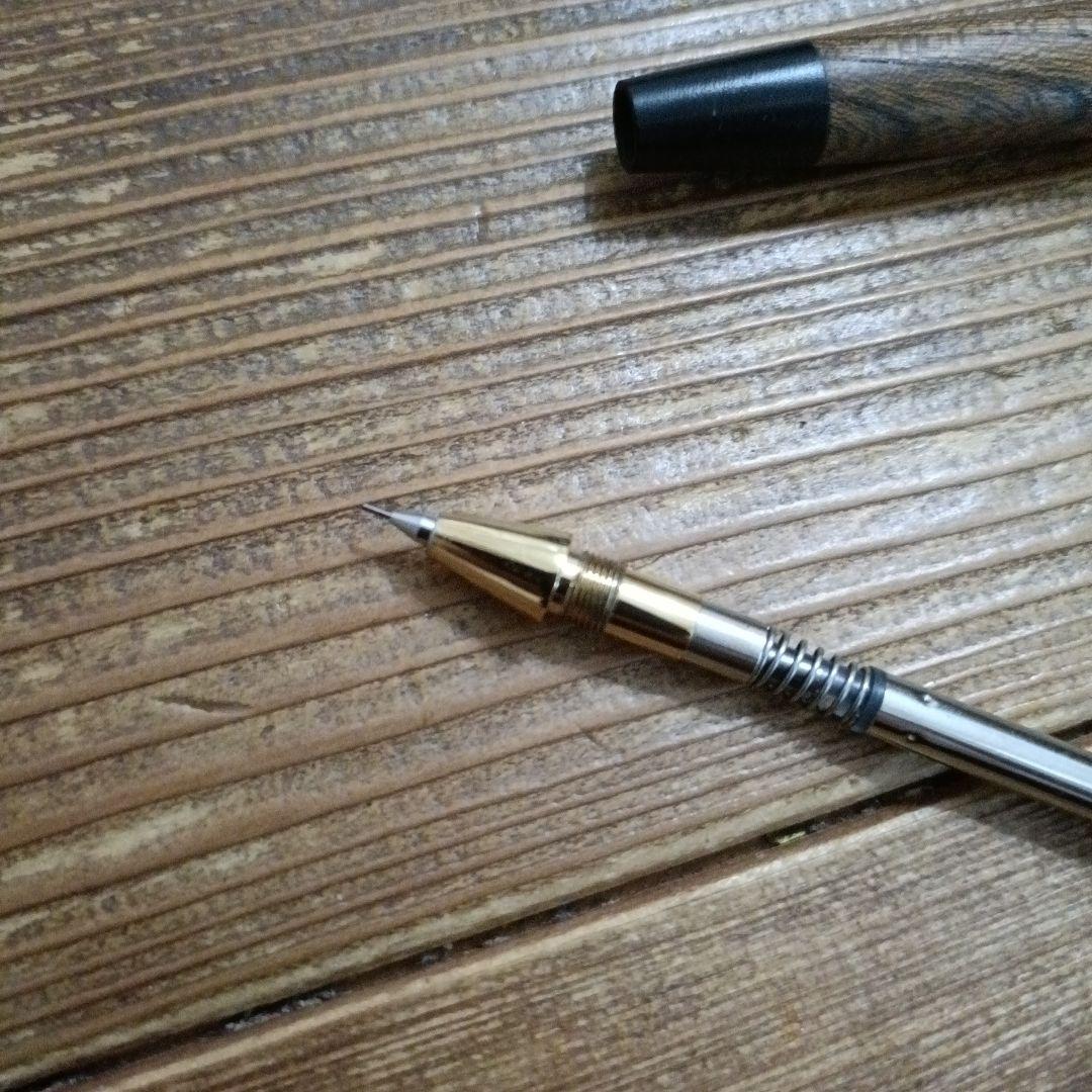 野原工芸　欅　シャープペンシル　旧型ゴールドクリップ