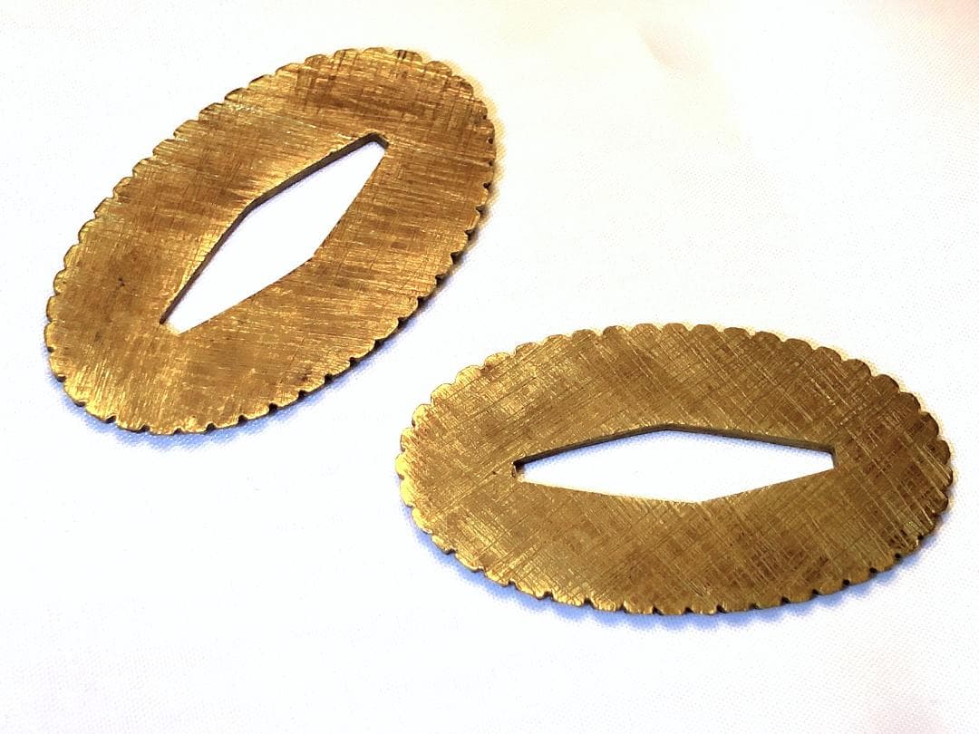 【 木瓜形金銅鍔 】　切羽揃い　奉納剣/宝剣/軍刀