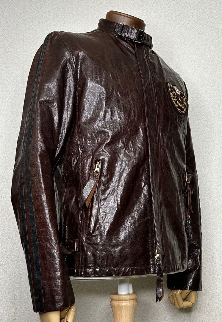 ⑤schott クラシックレーサー【M】革ジャンninjaハーレーgpzショベル