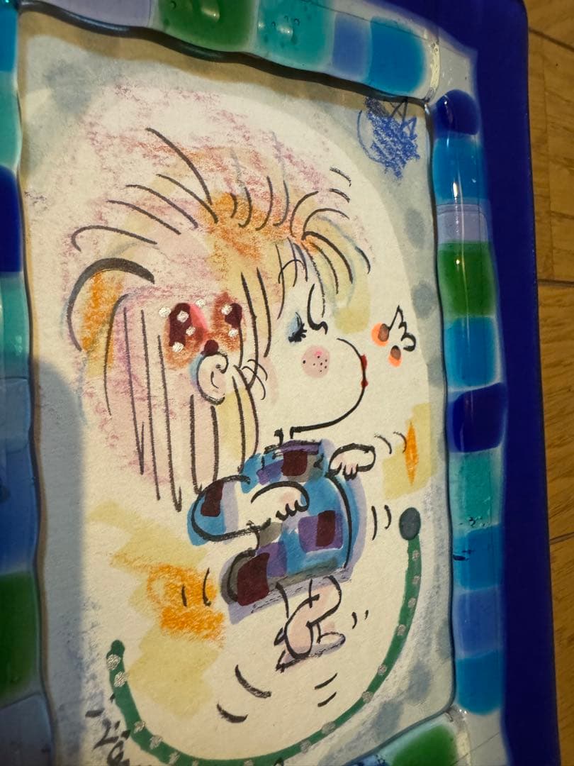 レア●水森亜土先生直筆イラスト＆サイン　たべすぎた天使　可愛い