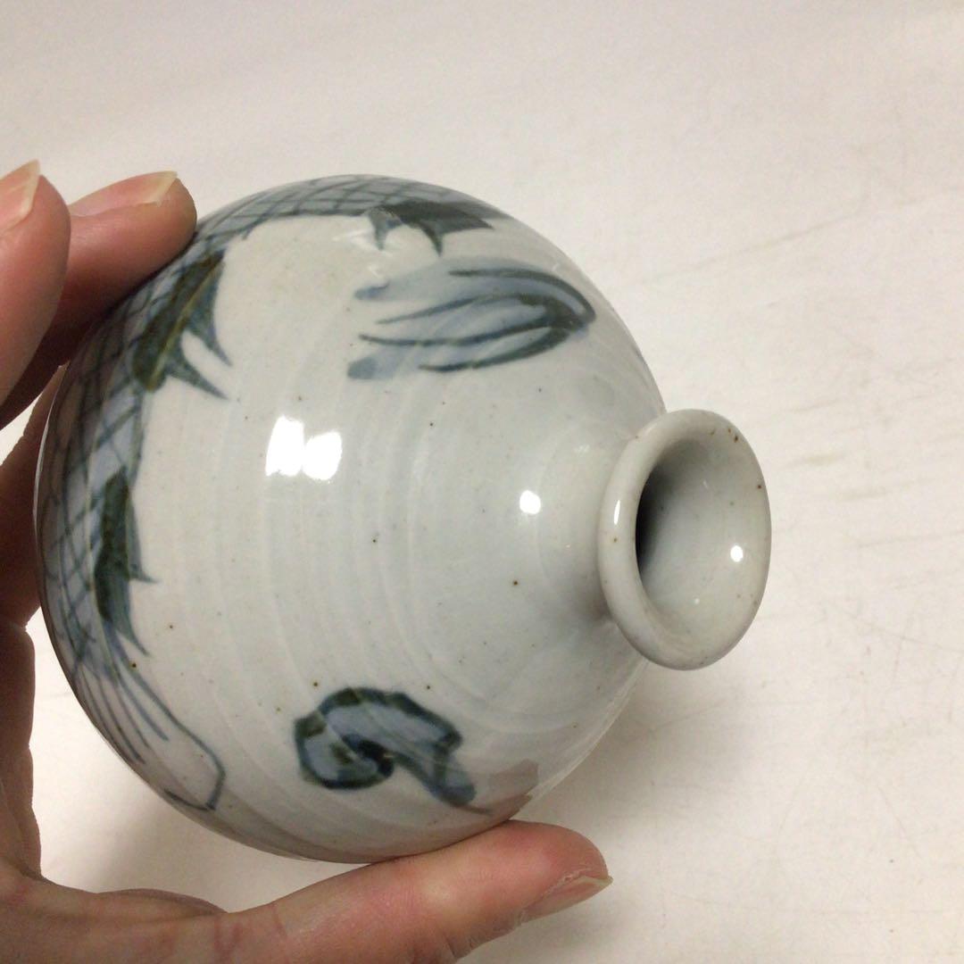 古伊万里 染付油壺（あぶらつぼ） 龍 青魚模様の陶器小瓶 2025年