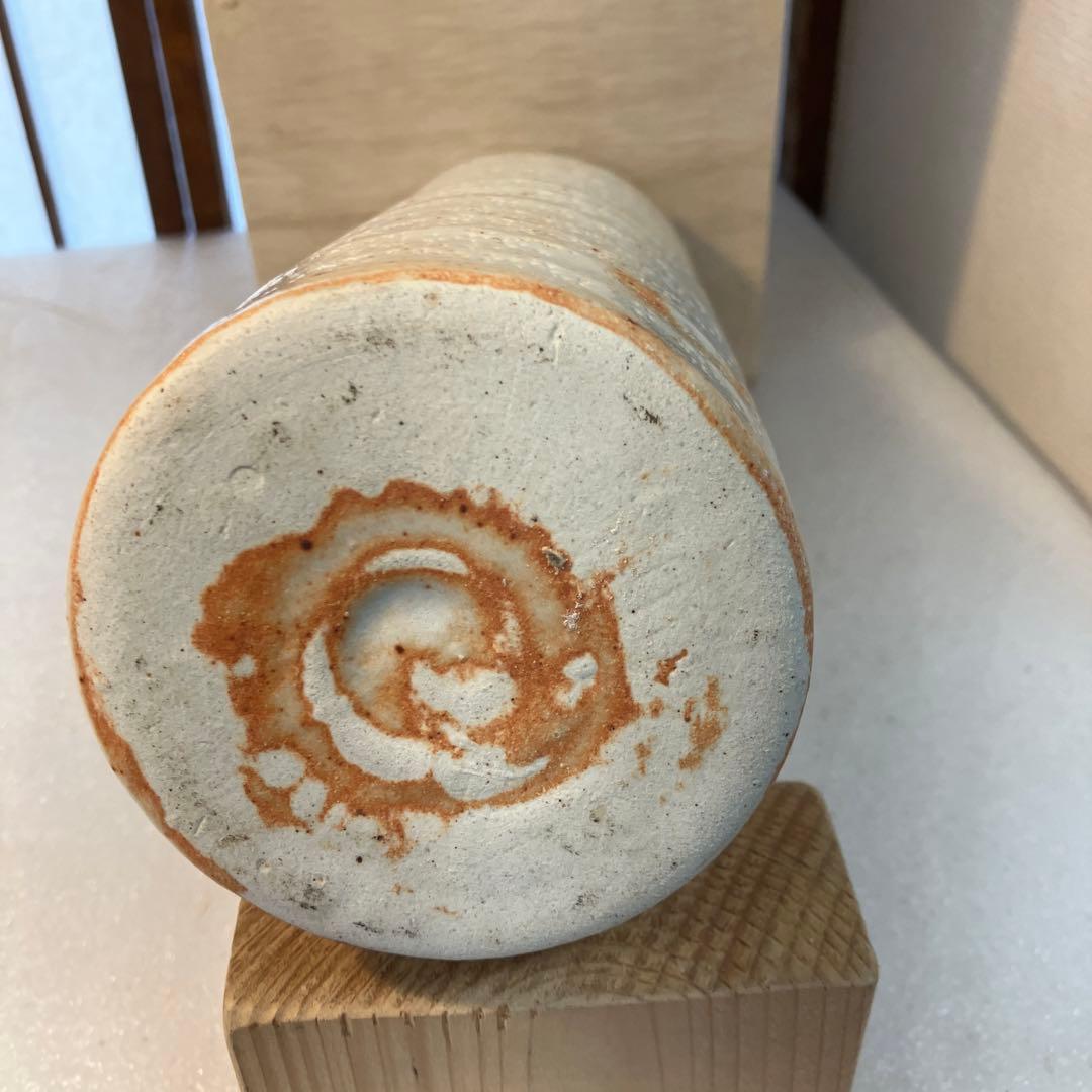 骨董 華道道具 花入 志野焼 筒花入 N737SH