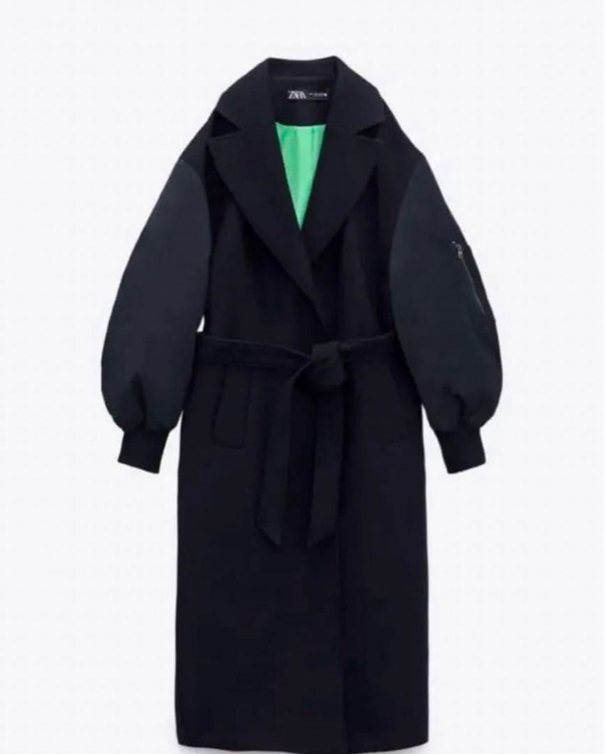 ZARA マッチングボンバーコートネイビー