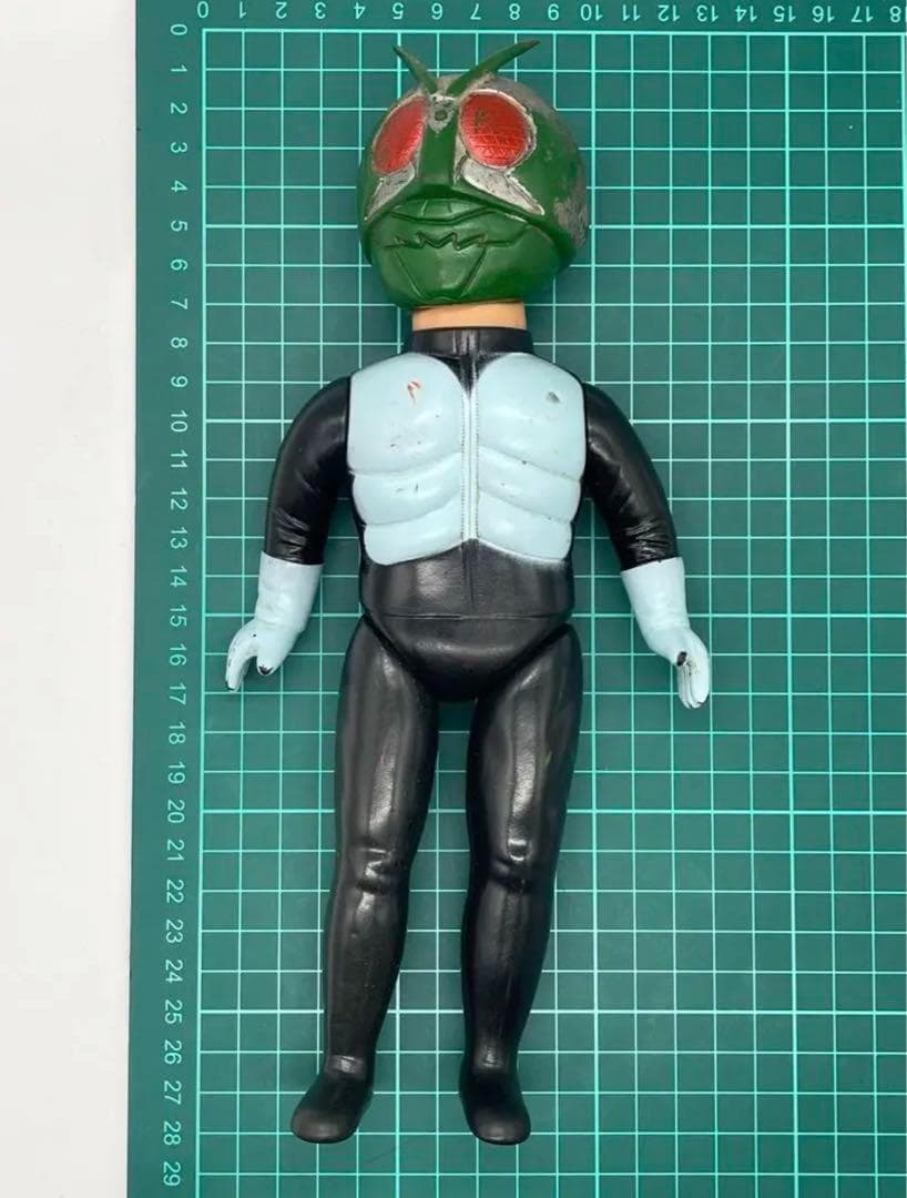 旧バンダイ★仮面ライダー1号★ソフビ★フィギュア★面取り★昭和レトロ★面取れ