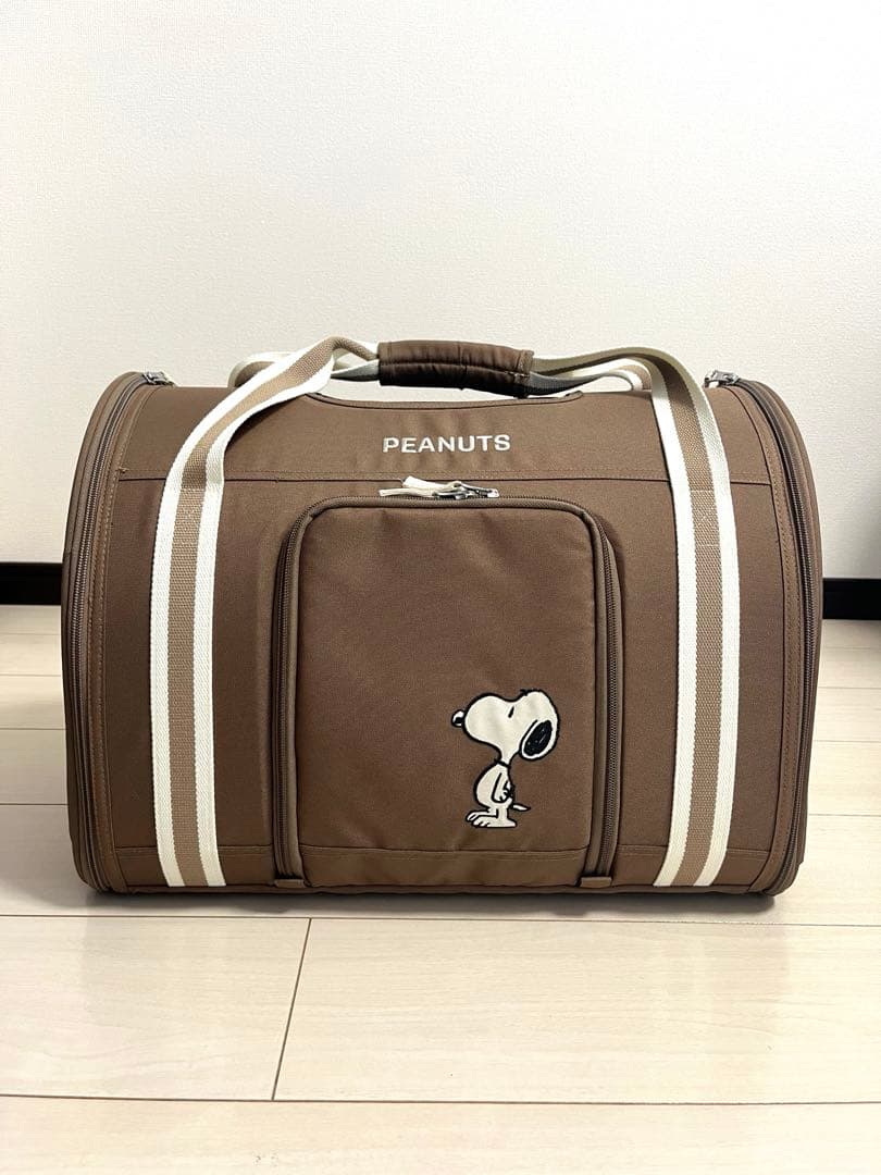 PEANUTS スヌーピー キャリーバッグ ブラウン