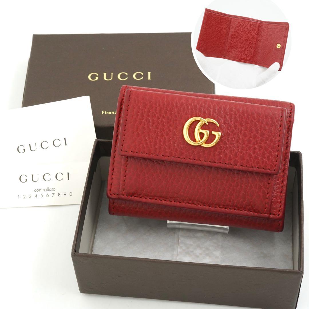 ✨新品未使用・箱付き✨ GUCCI ミニ財布 マーモント GGロゴ 三つ折り