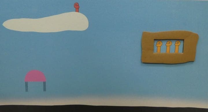 元永定正 半立体作品「だんぼうるのなかはおれんじみっつ」1987 - メルカリ