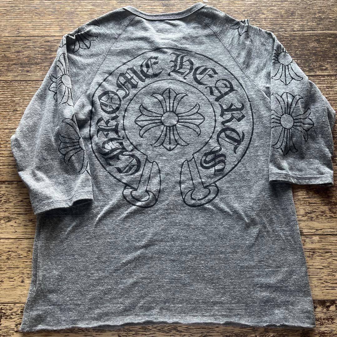 CHROME HEARTS クロムハーツ 七分袖Tシャツ グレー XS クロムハーツ