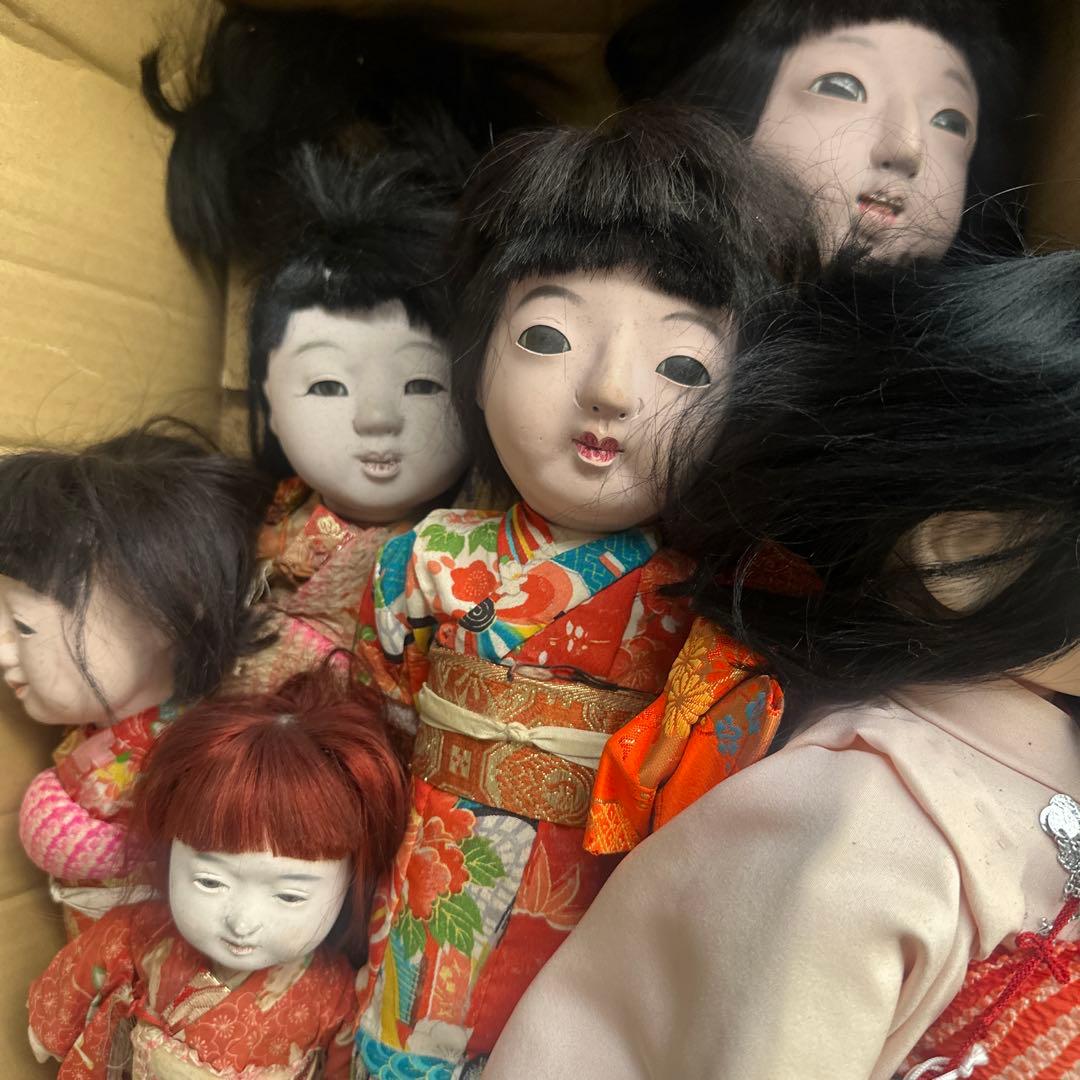 お値下げ❣️座敷童子部屋の市松人形セット 伝統的和服 黒髪 - メルカリ