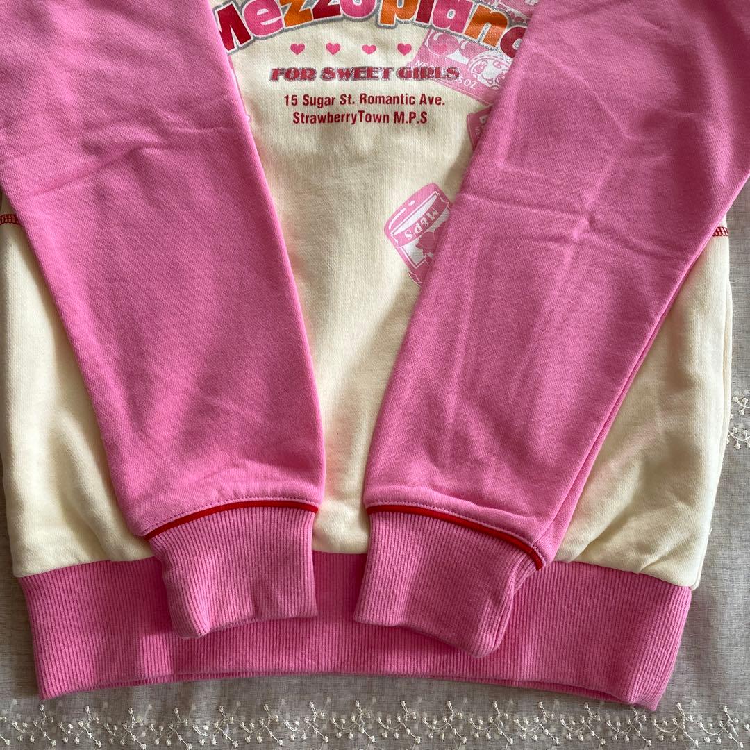 mezzo piano ベリエちゃん　トレーナー ピンク×クリーム