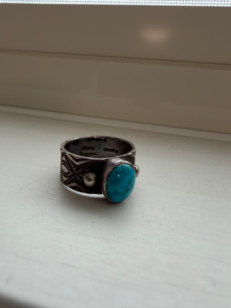 最終値下げ!! ナバホ族 インディアンジュエリー 20号 ターコイズ