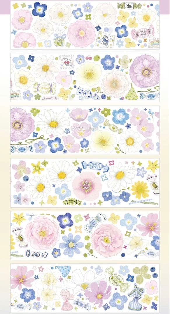 8540】海外 マステ 3/5/巻売り 貝殻光マスキングテープ お花 - メルカリ