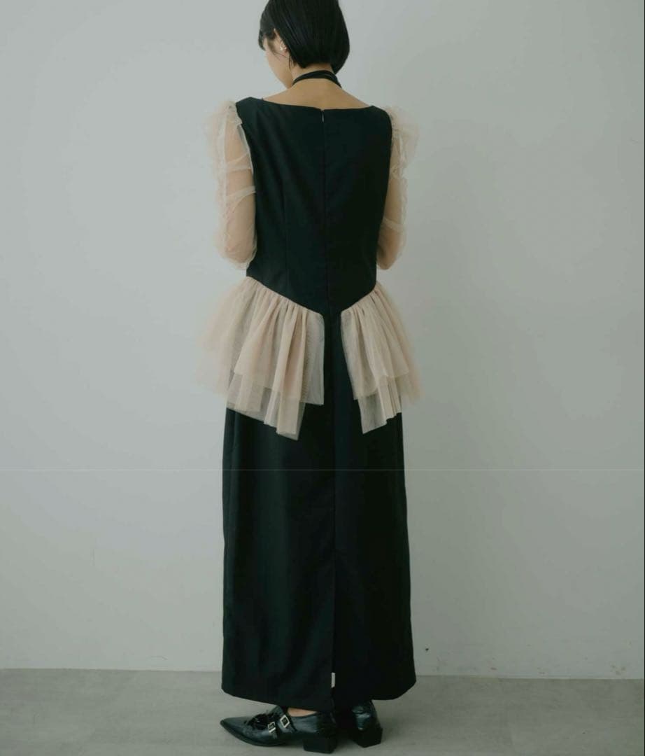 VIOLETTA チョーカー付きチュールスリーブドレス　オケージョンドレス