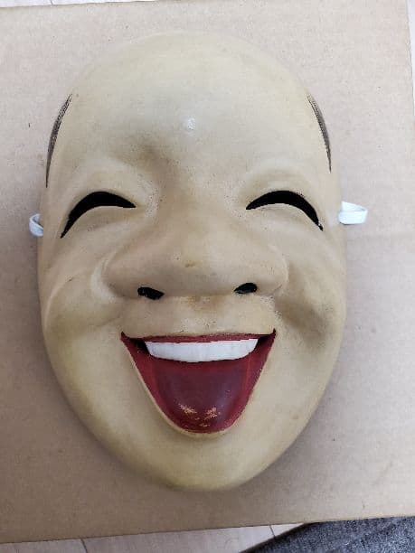 木彫り お面 ひょっとこ 笑い面 お面（笑い面） お面（笑い面） 木彫り