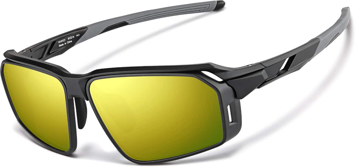 Black Zunnies - Rectangle Wrap-Around Sunglasses #1010121 | Zenni