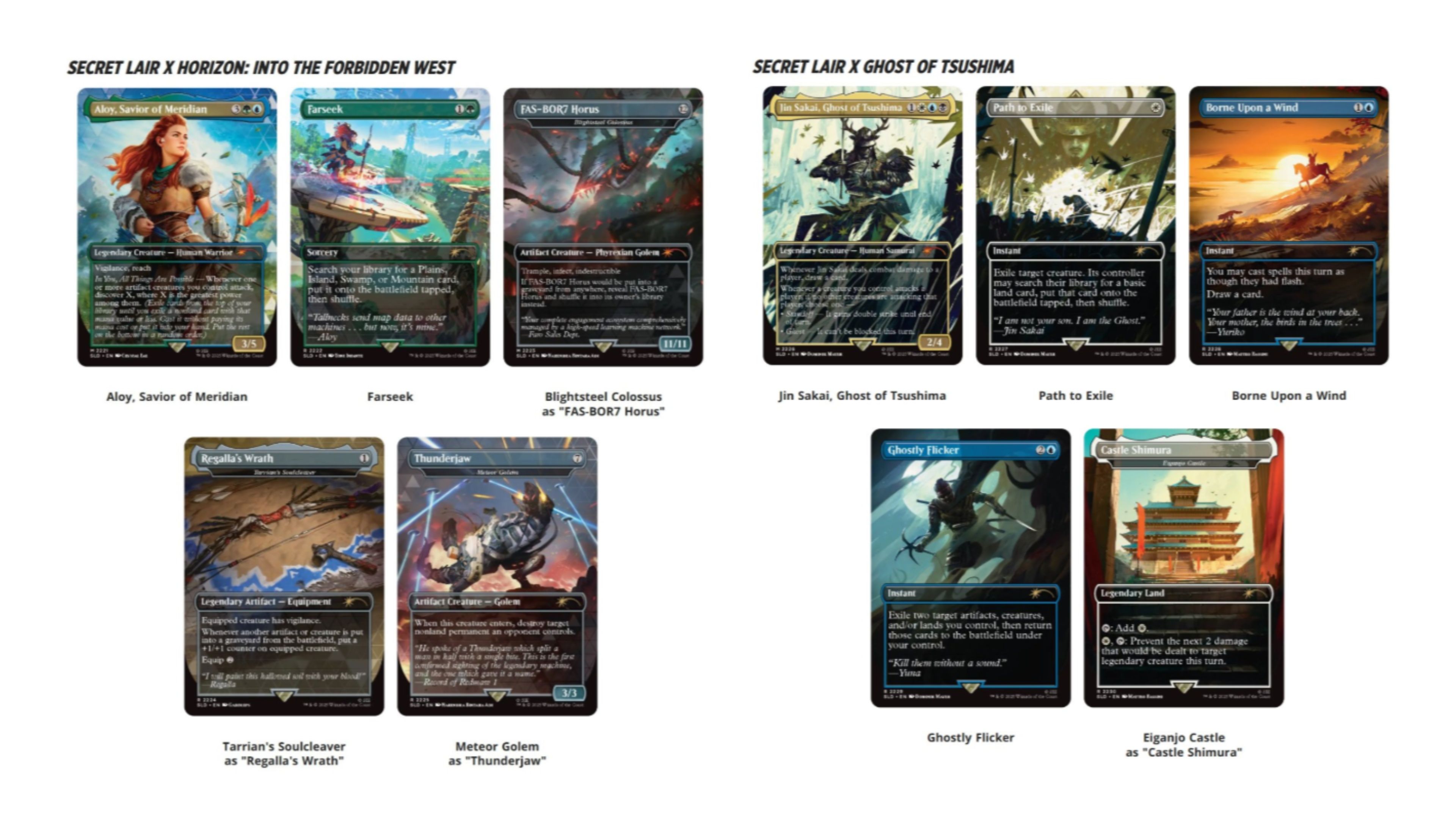 Magic: The Gathering's PlayStation Secret Lair Release Time, Cards