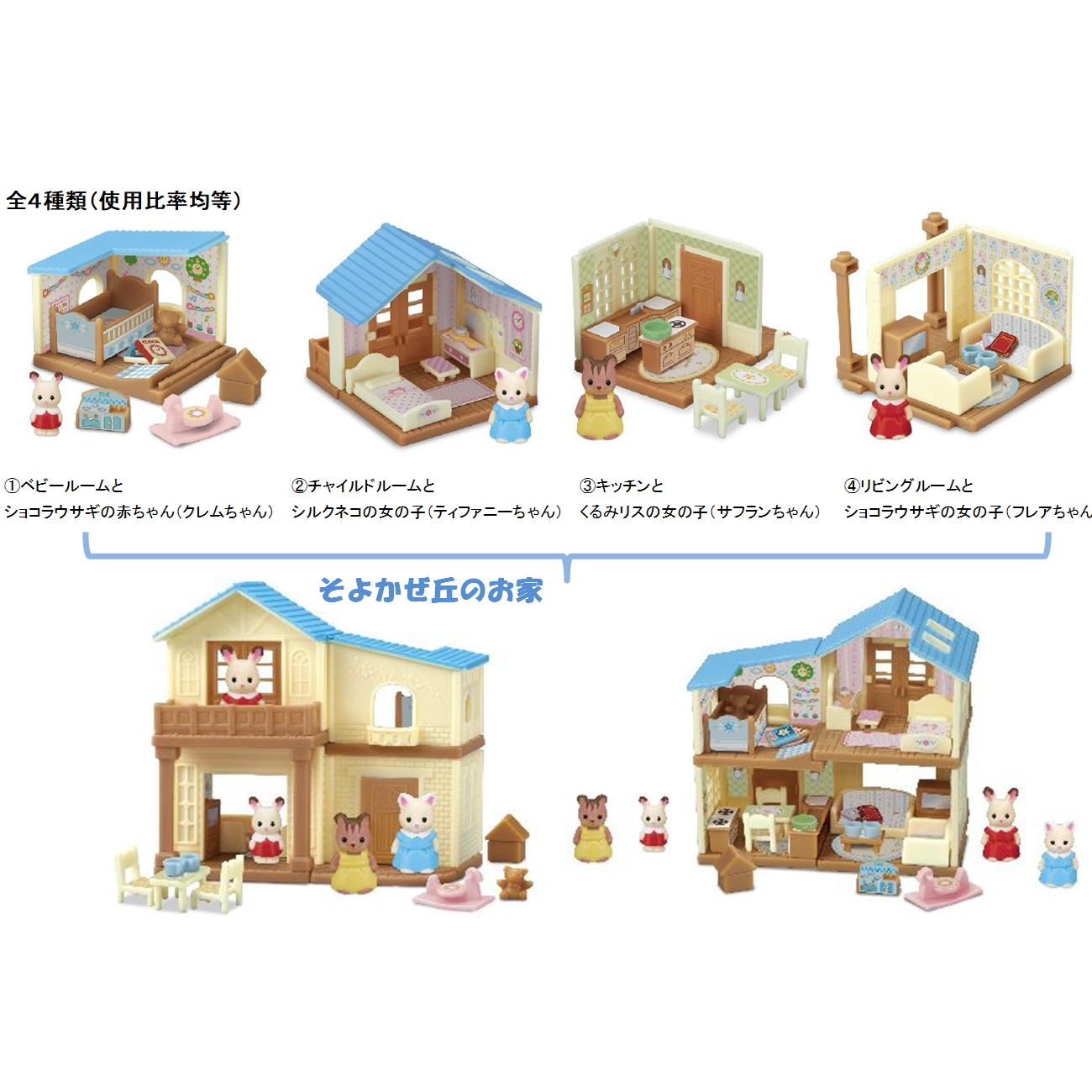 シルバニアファミリー おとぎの世界ミニシリーズ 全4種コンプリート品